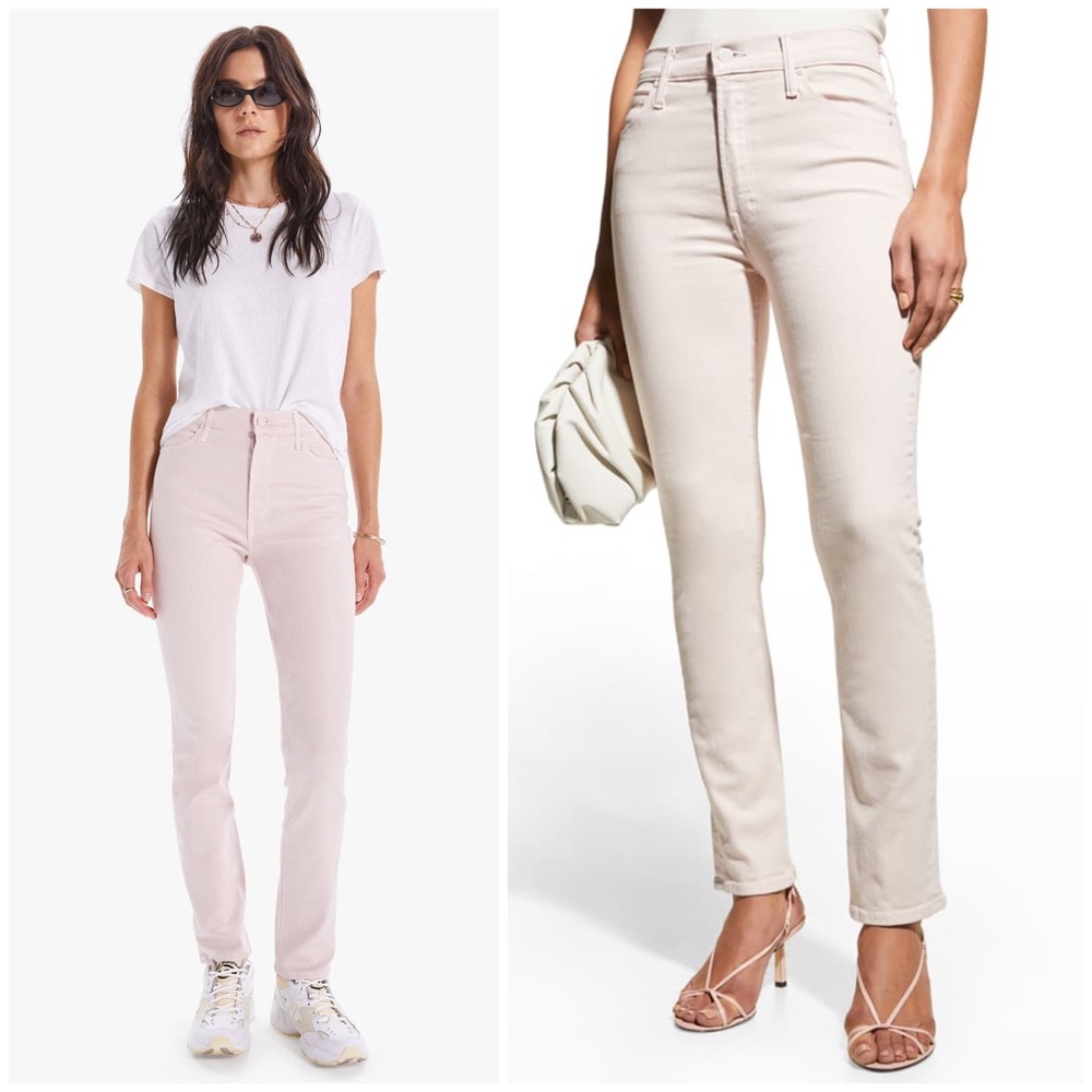 MOTHER The Dazzler Hover Straight Leg Jeans Date Night Pink Womens 29